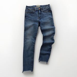 High Rise Madewell 9" Skinny Crop Womens 28 Blue Light Wash Stretch Raw Hem